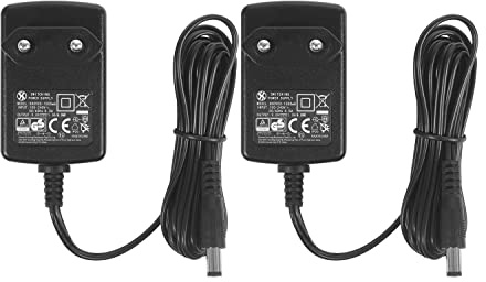 2-Pack Adaptateur d'alimentation DC 9V 1A, Fiche 5.5mm x 2.1mm, Centre Négatif