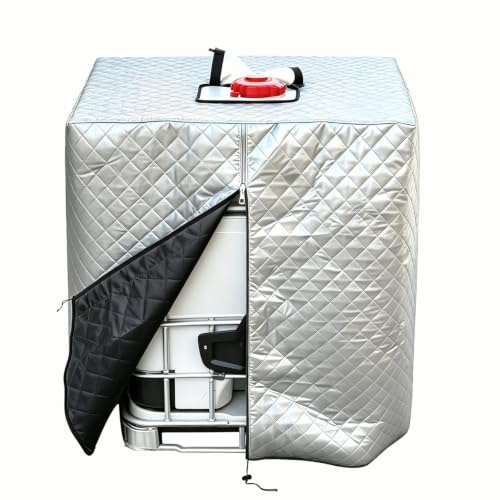 IBC - Cubierta para depósito IBC con aislamiento térmico y lluvia, para depósito IBC (plateado)