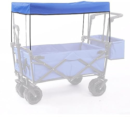 BBTISG Trolley Dach Schattenbefestigung, Zusammenklappbarer Wagen Schattenbefestigung Baldachin Trolley-Zubehör zusammenklappbare Wagen für Camping, Picknick, Angeln (blau)