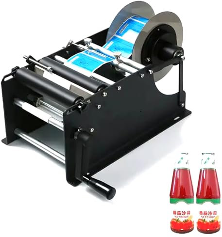 NGARY Manuelle Runde Etikettiermaschine, Bierdosen, Wein, Selbstklebender Aufkleber, Etikettierer, Etikettenspender, Flaschendurchmesser 15–120 Mm, Für PET-, Kunststoff-, Glas- Und Metallflaschen