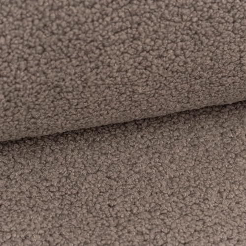 Boucle Stoff Teddystoff Kunstfell Teddy Fur uni taupe 1,5m Breite