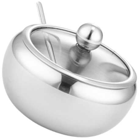 CAXUSD 1set Contenitore Da Cucina Acciaio Inossidabile Per Spezie e Condimenti Barattolo Trasparente Con Coperchio Per Zucchero e Peperoni Per Ogni Domestico e Professionale