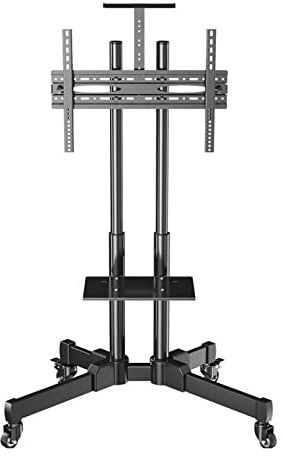Soporte De Piso para TV Portátil, Carro De TV Móvil con Bandeja, Soporte De Montaje Ajustable En Altura, Adecuado para TV De Pantalla Plana Led OLED LCD De 32-70 Pulgadas