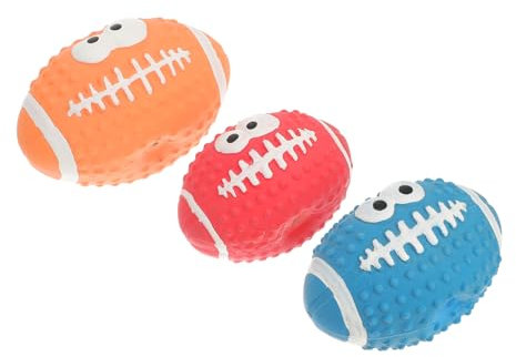 BESPORTBLE 3stücke Quietschende Latex-hundespielzeuge Interaktive Rugbybälle Für Hunde Fördert Langeweile Schützt Möbel Und Sorgt Für Aktives Hundeverhalten