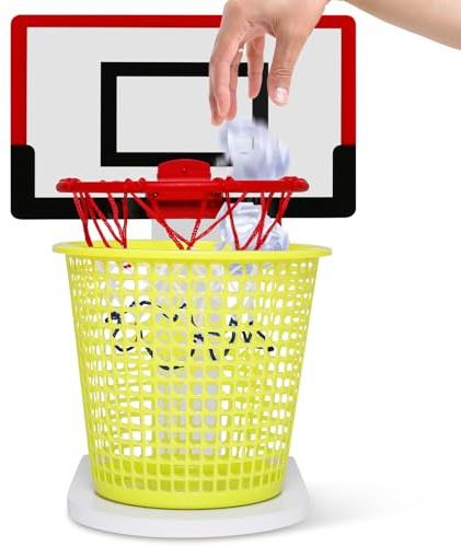 SKAbod Premium Acryl-Basketball-Mülleimer – einzigartiges Design mit Mülleimer, Basketballkorb, vielseitiger Basketballkorb, Mülleimer für Büro und Zuhause, Basketball-Mülleimer (transparent)