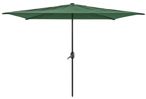 Arreditaly Ombrellone Rettangolare 3 x 2 M Da Giardino Parasole Per Balcone Con Air Vent Apertura A Manovella Anti UV Idrorepellente Per Mare Spiaggia Piscina Terrazzo Design Bahamas (Verde)