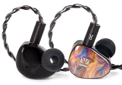 keephifi KBEAR KB02 In Ear Monitor Cuffie IEM In Ear,Conduzione Ossea Elastica da 10mm Auricolari,Diaframma Placcato in Berillio DD Ibrido Bassi Profondi DJ Hi Fi Cuffie con filo per Gaming,Musicisti