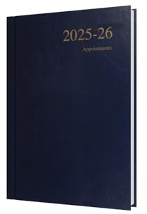 Collins 'Essentials' 12 Month Mid/Academic Year Planner, July 2025-July 2026 - ESSA51M.65-2526 -Day-to-Page Appointments Diary, A5 Hard Cover, Dark Blue