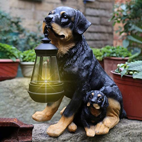 Statues de Chien Statues de Jardin, Décoration familiale Solaire extérieure, Statue extérieure à lumières solaires, Ornements solaires, Patio, Pelouse, Cour