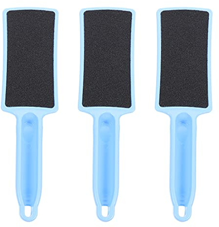 3 Stück Doppelseitiges Fußpediküre Werkzeug für Hornhautentfernung | Fußschaber, Fußraspel und Nagelhautentferner, Kunststoff, Blau, für Zuhause und Reise
