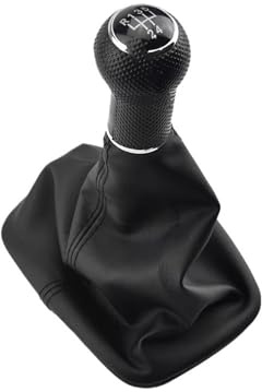 Copricambio Auto 5 Velocità Pomello Del Cambio Leva Ghetta Per VW Per Golf 2 3 4 Cabrio Per Polo Per 6N1 Per 6N2 Per Passat 35i Coprileva del cambio(5 Speed-Black)
