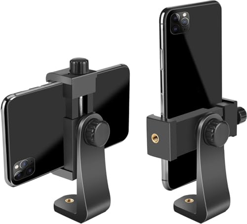 Laven & Ivory Tripod Phone Mount Adapter – 360° Rotatable Phone Holder for Tripod with 1/4 Screw, Adjustable Clip for iPhone, Samsung Galaxy & Android – Vertical & Horizontal Phone Tripod Mount