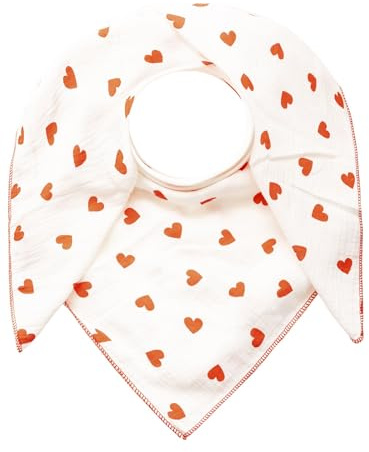 Zwillingsherz Schal grey - one size, Herzmuster und Leopardenmuster, Baumwolle (rot)