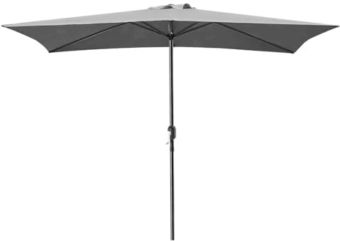 Acomoda Textil – Sombrilla de Jardín Forro Anti UV 200 x 300cm. Parasol de Aluminio con Manivela, Toldo Rectangular para Patios y Terrazas (Gris)