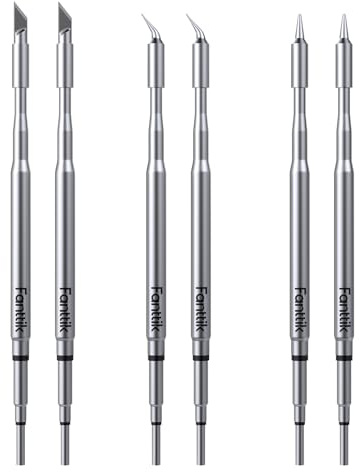 Fanttik C210 Soldering Iron Tips, Replacement Solder Tips for T1 Max, C210-K/I/IS, Rapid Heating, Minimum Required Power 12W, Solder Bits for Soldering Iron (6)