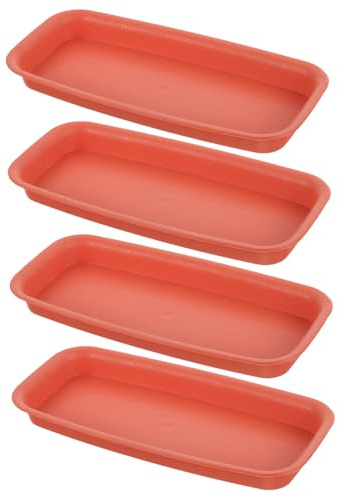 SHINEOFI Soucoupes Jardinière Rectangulaire Plateau de Drainage Lot de 4 en Plastique pour Pots de Fleurs pour Intérieur et Centres Commerciaux