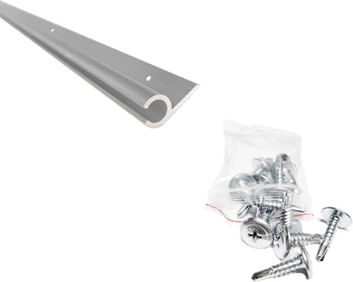 KEDER UK Awning C Rail Aluminium Channel Track for Campervan, Motorhome & Caravan – Anodised, Pre-Drilled with Stainless Steel Screws -1x120cm