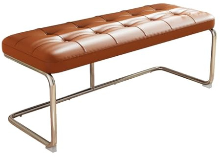 Moderne Bettbank aus PU-Leder, getuftet, gepolstert, mit Metallbeinen, für Wohnzimmer, Eingangsbereich, Esszimmer, unterstützt 360 kg, modernes Design