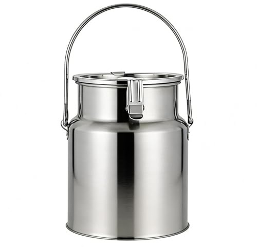 lechera de acero inoxidable con tapa Cubo para Transportar Leche, para almacenar líquidos y sólidos,Nofaucet-10L