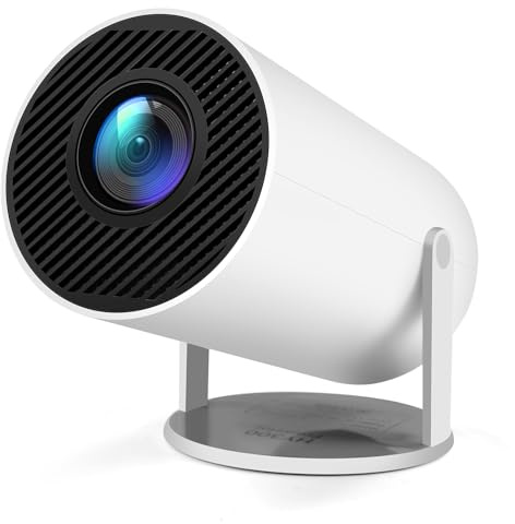 Mini Beamer 4K Unterstützt Android 11,Beamer Handy Outdoor 180°Drehbarer,Mini Projector 5G WiFi 6 BT 5.0, Geeignet für Telefon/PC/HDMI USB,Smart Projector für Handy Phone/TV Stick/Laptop/HDMI(H300)