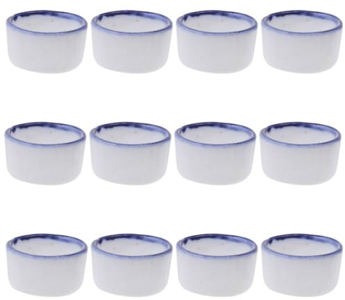 NESTINGHO Lot de 12 Coupelles en Céramique Bleue pour Arachnides et Myriapodes, Facile à Nettoyer et Peu Encombrantes, pour Alimentation et Terrarium Reptile
