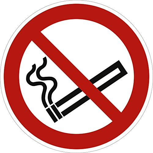 Schild Rauchen verboten gemäß ASR A1.3 / DIN 7010, Alu 20 cm Ø | Rauchverbot | Verbotsschild | Rauchen nicht erlaubt | wetterfest