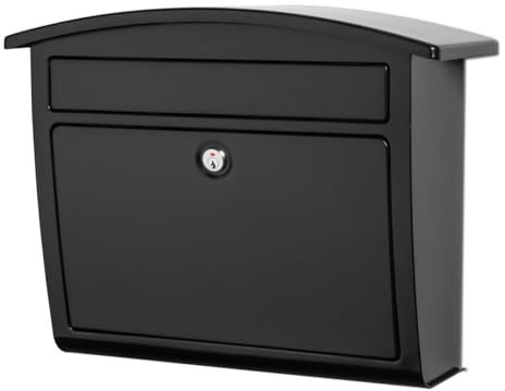 Architectural Mailboxes Dal Rae Galvanized Steel, Locking, Wall Mount Mailbox, 2562B-10, Black, Medium Capacity