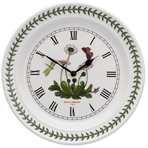 Portmeirion x Botanic Garden Wall Clock - Daisy Floral Design Timepiece for Home Decor, Suitable for Kitchen, Dining Room, or Garden Spaces