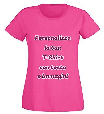 Altra Marca Camiseta de mujer fucsia personalizada con texto, fotos e imágenes, S, fucsia