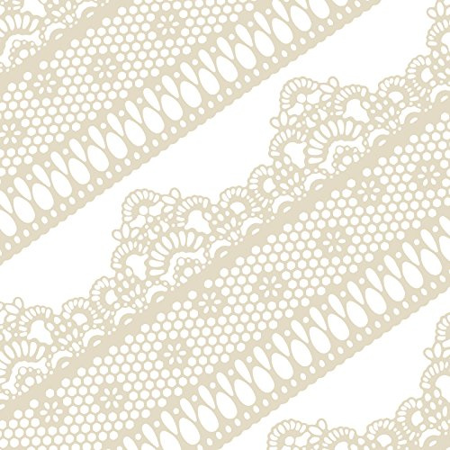 10tlg Große gebrauchsfertige Spitze Tortenband essbar Spitzendekor Krone Gänseblümchen beige je 35x10cm