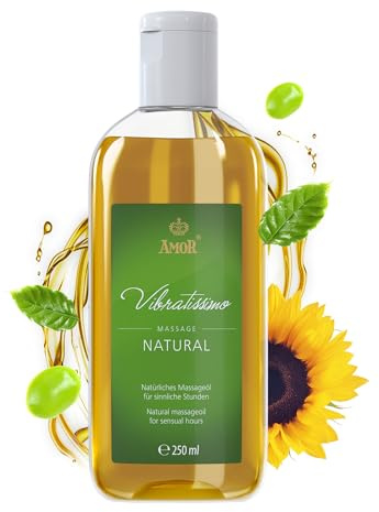 Vibratissimo Natural 250 ml Massageöl - Sanfte Pflege mit natürlichen Inhaltsstoffen - Vegan, Hautfreundlich, Gleitöl, Liebesöl