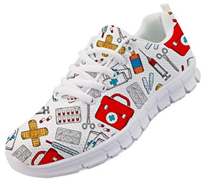 chaqlin Unisex kvinnor män sport löparskor halkfria träningsskor atletiska sneakers lätta för promenader jogging gym fitness storlek 36 EU-48 EU, Nurse Medical 1, 41 EU