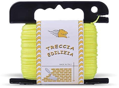 CORDINO EDILIZIA - FILO DA MURATORE GIALLO FLUO Ø 1,5 mm X 100 mt