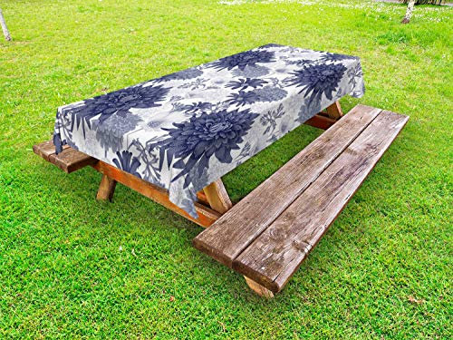ABAKUHAUS Dalia Funda Nórdica, Pintura Digital de Puntos, de Tela Estampado Decorativo Apto Lavadora, 145 cm x 265 cm, Azul Blanco