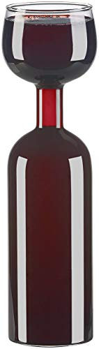 Rosenstein & Söhne Weinglas Flasche: 2in1-Weinflasche und XXL-Glas aus Echtglas, 750 ml (Wein-Flasche, Flaschen Dekos, Gläser)