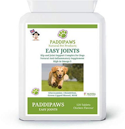 PaddiPaws Easy Joints Tablets for Dogs – Joint & Hip Support Supplement with Green Lipped Mussel & Collagen – Chicken Flavour