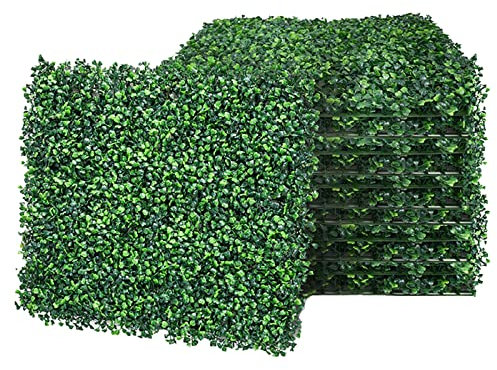 Warmiehomy 6 PCS Artificial Leaves Hedge Panels Hedge Wall Panels Artificial Grass Backdrop Wall 40 X 60cm 4cm Green Grass Wall for Decor Privacy Fence Indoor Outdoor Garden (Drak Green, 6 Pcs)