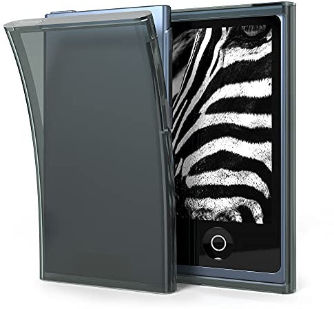kwmobile Étui Compatible avec Apple iPod Nano 7 - Coque Protection Silicone pour Lecteur MP3 - Noir-Transparent