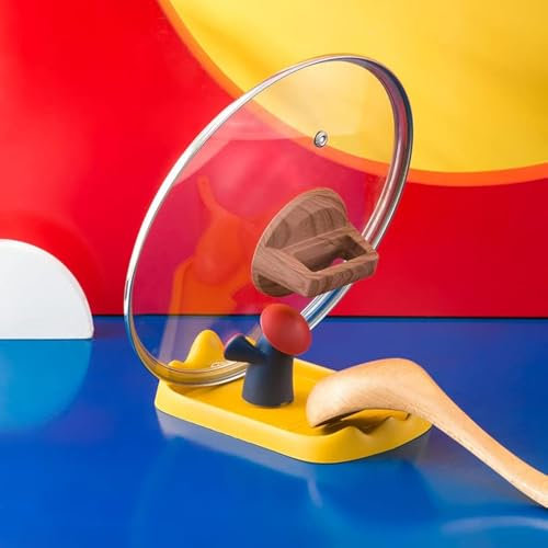 STARRY G Kitchen Utensils Rest with Drip Pan, Pot Lid Holder Stand, Cooking Spoon Rest with Lid Holder, Countertop Organiser Rack for Ladles, Tongs, Spatula, Fisherman Design Flatware Tray Shelf - Y