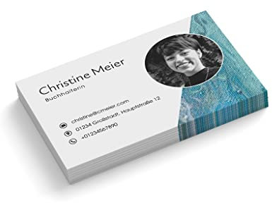 Visitenkarten mit Foto personalisieren | Buchhalterin | 1-seitig | Querformat | Menge + Papier zur Auswahl | gestalten | hochwertig | 350 g Qualitätsdruck | Finance | Steuerberater (500 Stück)