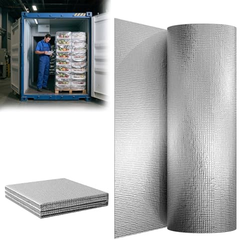 YARDIN Double film isolant en aluminium de 30 m, épaisseur de 3 à 4 mm, idéal pour l'isolation thermique et acoustique des toits, des sols et des murs, non toxique