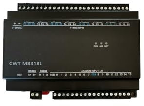 Adaptador Serial a Ethernet CWT-MB318L 8PT+16AI RS485 RS232 Ethernet Modbus Rtu TCP Módulo de adquisición Io (Color : I-V-E-485-232)