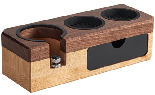 Joyeee Espresso-Stopfstation, 58 mm, 54 mm, 51 mm, Holz-Siebträgerhalter, Espresso-Kaffee-Ausrüstung, Espressomaschinen-Zubehör, Barista-Werkzeuge, verstellbar (Zubehör nicht im Lieferumfang enthalten