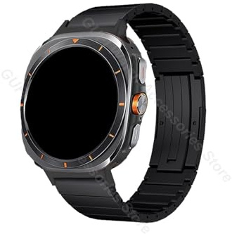 Länkarmband i titanmetall Passar for Samsung Galaxy Watch Ultra 47mm Lyxarmband for män Correa-armband(Black)