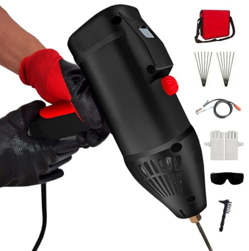 Máquina de soldar, soldador de mano con pantalla LCD, pistola de soldadura por arco portátil compatible con varillas de alambre de 3/32 a 1/8, kit de máquina de soldadura por arco eléctrica