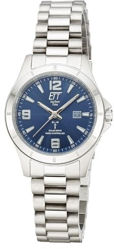 ETT Eco Tech Time Funk Solar Damen Uhr Analog mit Edelstahl Armband ELS-11675-32M