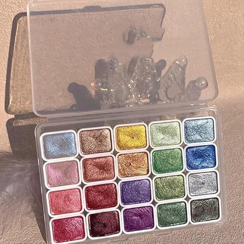 Generisch Aquarell Malerei Set, Schimmernde Metallic Aquarellfarben Set, Bunte Malerei Kit Modell Metallic Perlglanz Aquarellfarbe für Kunst Malerei (#B)