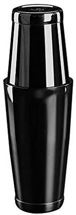 Boston Tin - Set di barattoli per cocktail in acciaio inox, colore: Nero