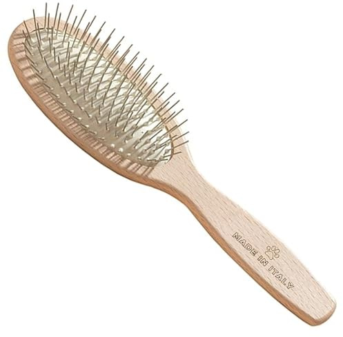 ELEVA PET - Spazzola per Cani in Legno - Denti in Acciaio - Toelettatura Professionale - Rimuove Nodi Senza Sforzo - per Pelo Lungo e Semilungo - Mantiene il Manto Pulito e Luminoso - Made in Italy