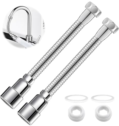 2 Pcs Wasserhahn Verlängerung Küche, 360° Wasserhahnverlängerung, 14cm Multifunktionaler Hahnverlängerung Spritzwassergeschützter Wasserhahn-Verlängerer, Geeignet für Küchen und Badezimmer